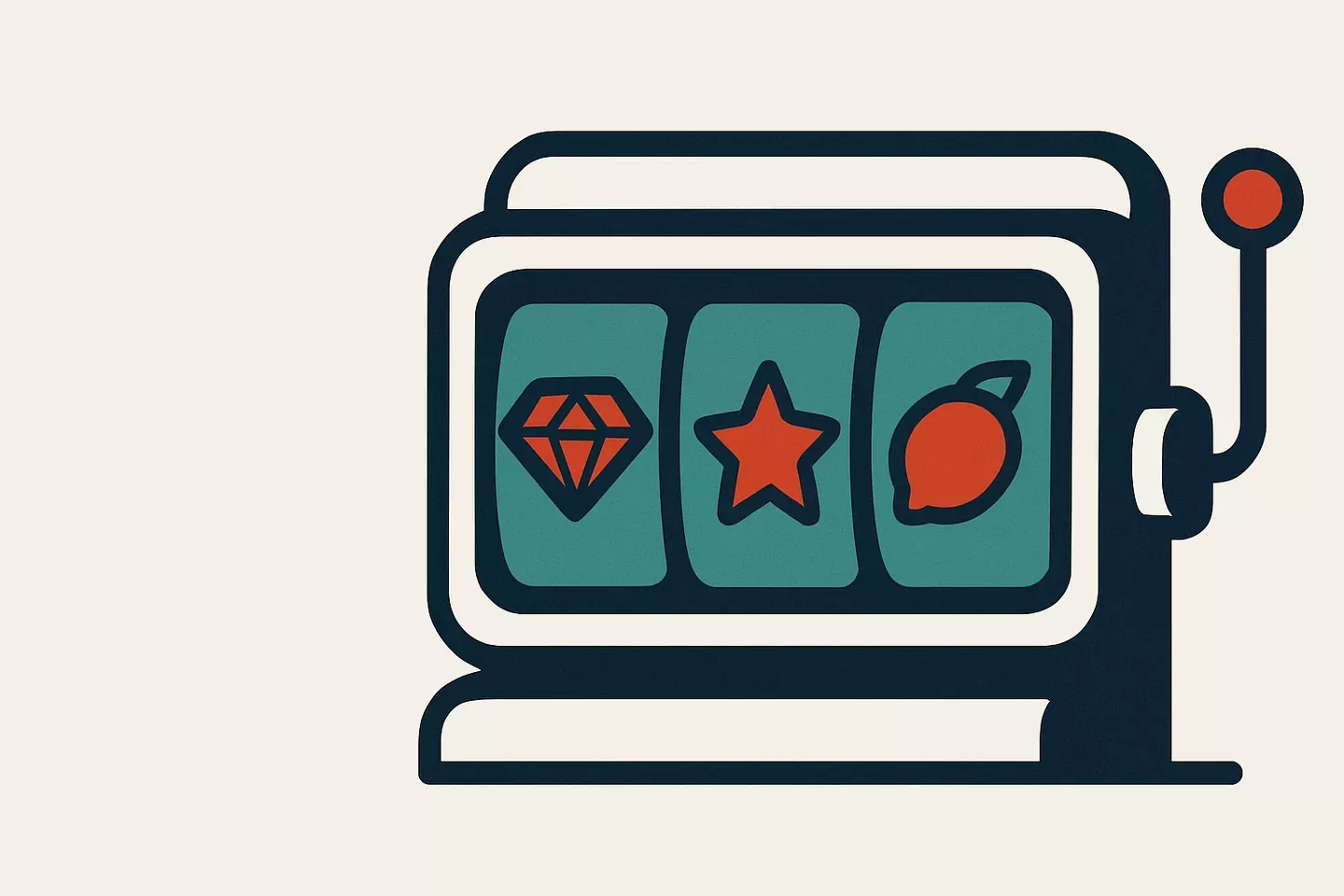 Three pokie reels with simple symbols