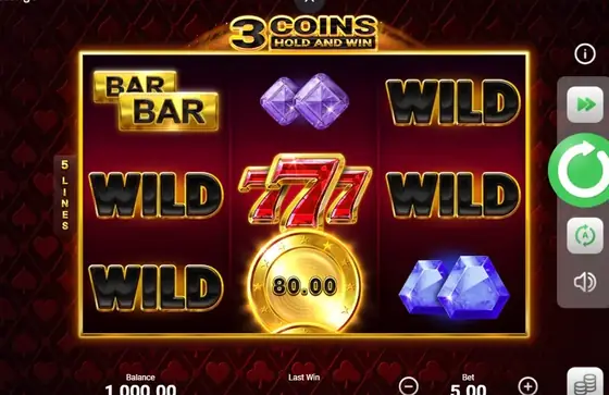 3 Coins Hold and Win Slot